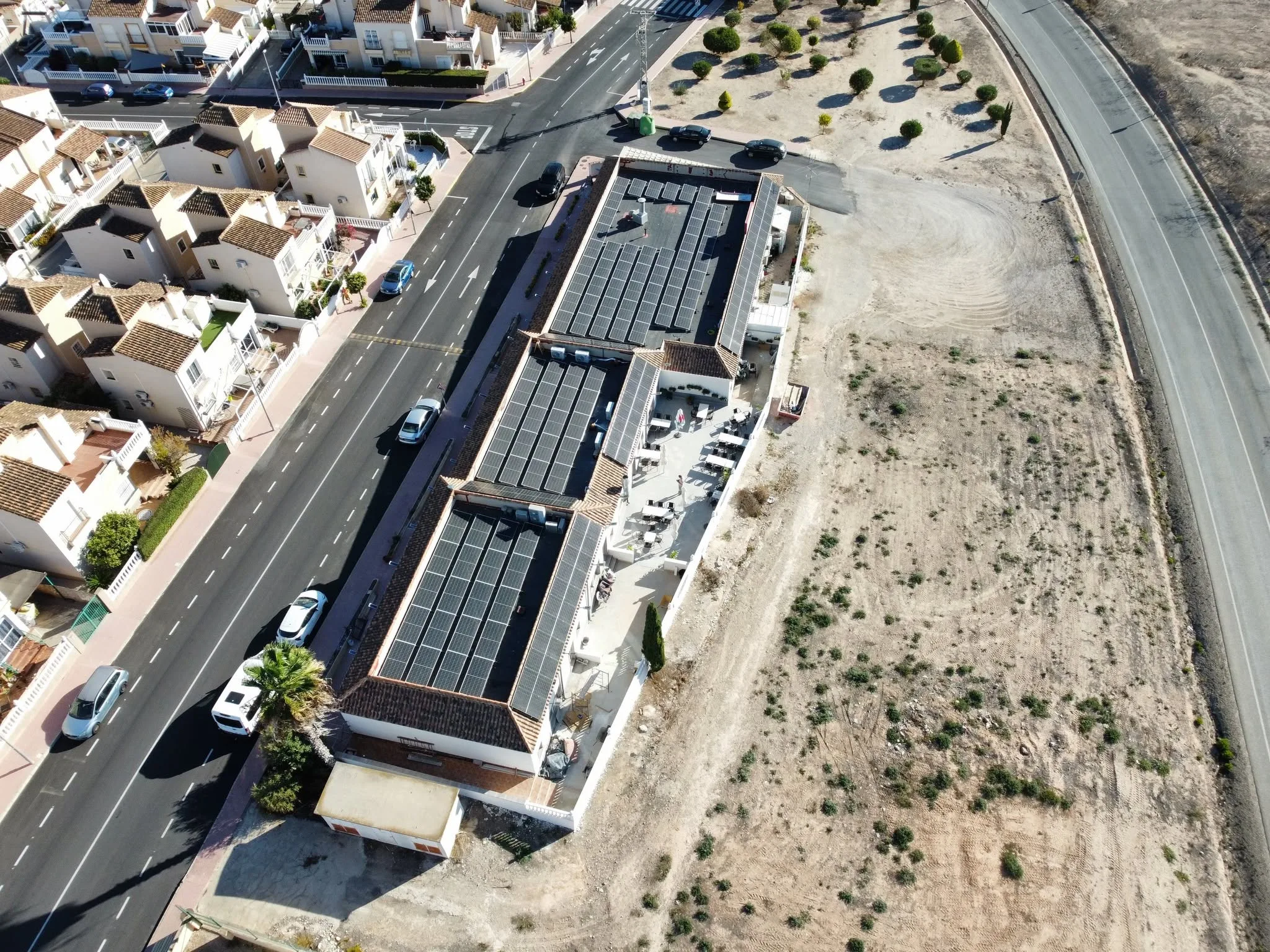 Aerial view of the Tuck In Chippy building