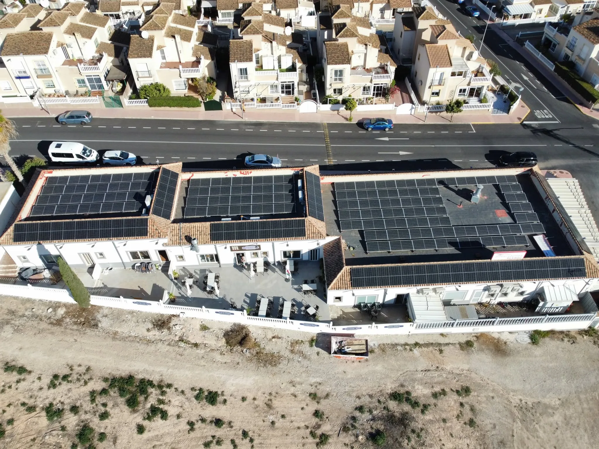 Aerial view of Tuck In Chippy and terrace